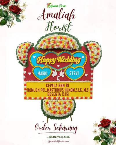 Karangan Papan Bunga Pernikahan di Sukabumi Indah